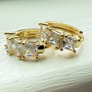 NEW Pretty Bird Jewelry small gold plated Huggies earrings